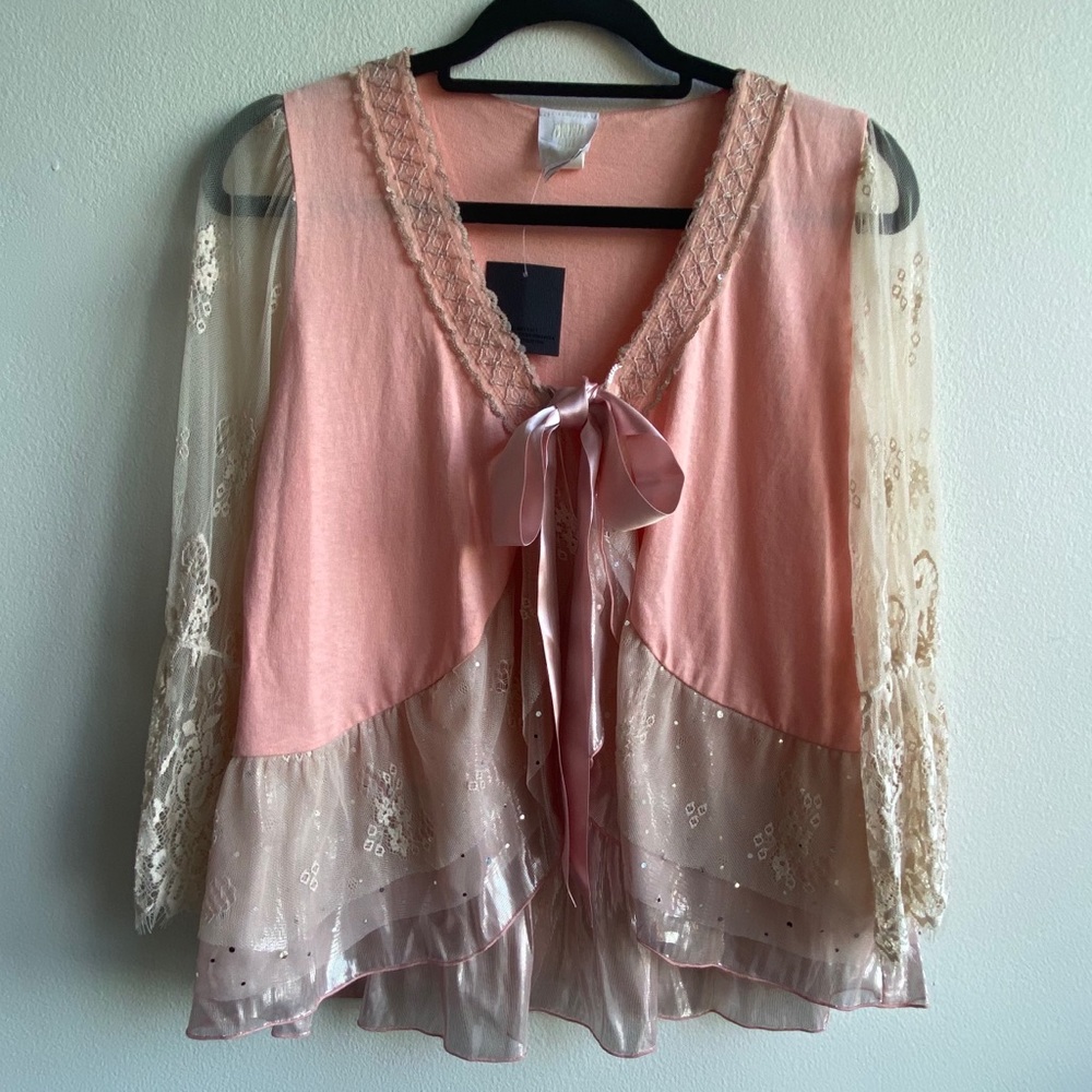 Anna Sui Lace Tee Cardigan